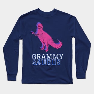 Grammy Saurus T Rex Distressed Pink Design Gift Idea Dinosaur Grandma Pink Long Sleeve T-Shirt